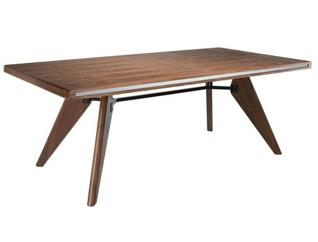 Mesa de Comedor ANGEL CERDÁ 1080 (Nogal, cristal, Negro - 220 x 110 x 76 cm)