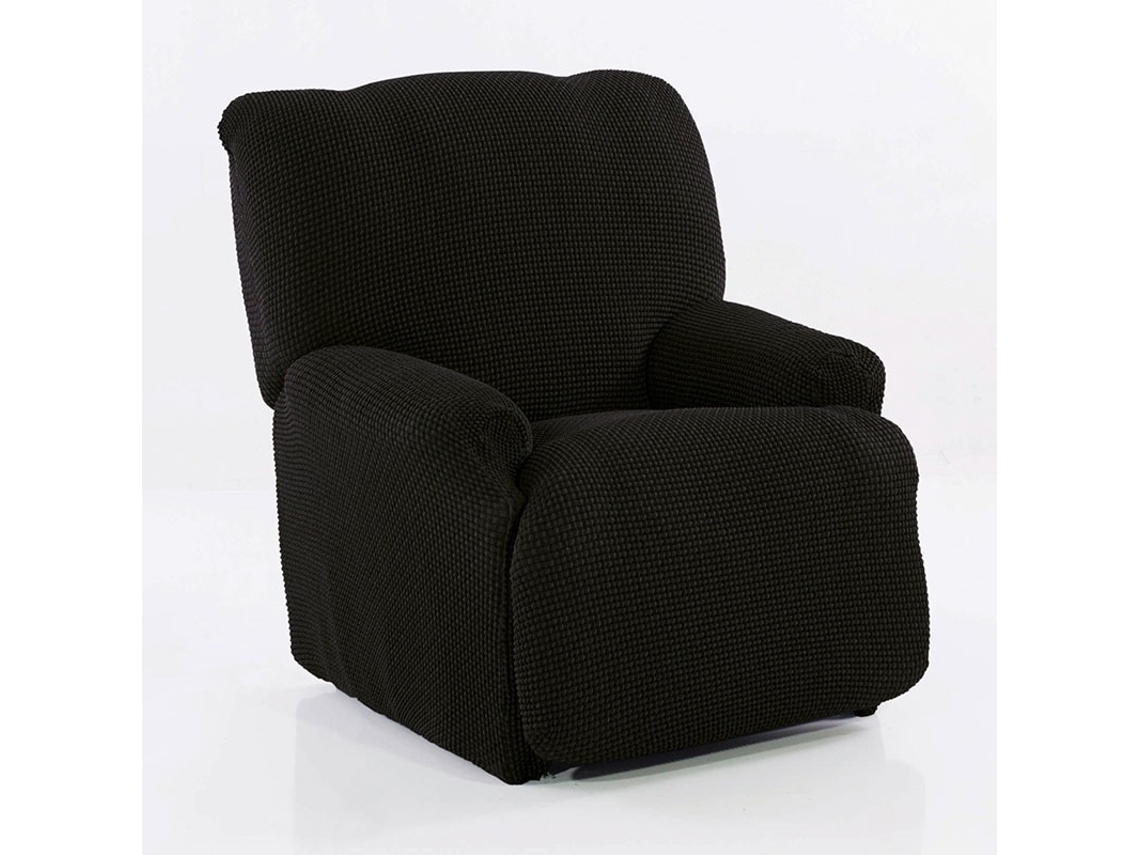 Maxifundas | Funda De Sillón Relax Relive | Modelo Pies Juntos | Color Negro | Alta Elasticidad Y Tacto Suave | Hecho En España.