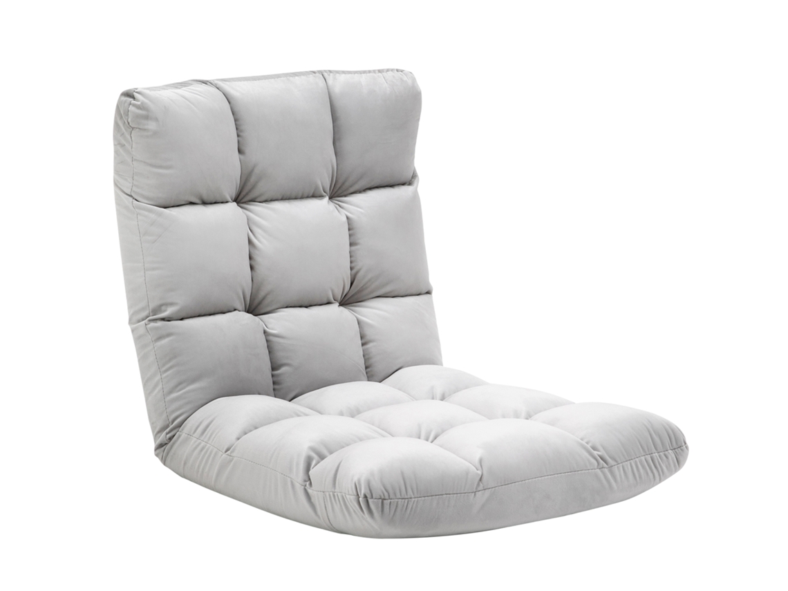 Sillón Convertible , Sillón Reclinable, Gran Comodidad, Respaldo Reclinable Multiposición (90°-180°), Franela De Poliéster Acolchada, Gris Claro.