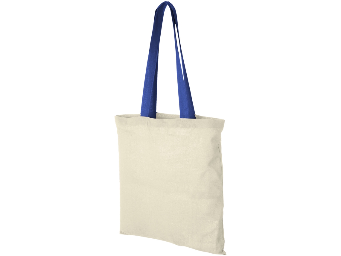 Bolsa Tote De Algodón 100 G/m² Con Asas Largas Contrastadas "nevada"