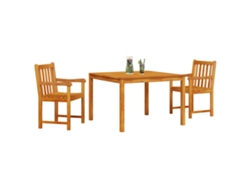 Juego de comedor de jardín de 3 piezas de madera maciza de acacia Lovely Home Wsd742021
