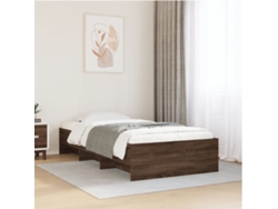 Estructura De Cama Sin Colchón Madera Marrón Roble 90x200 Cm