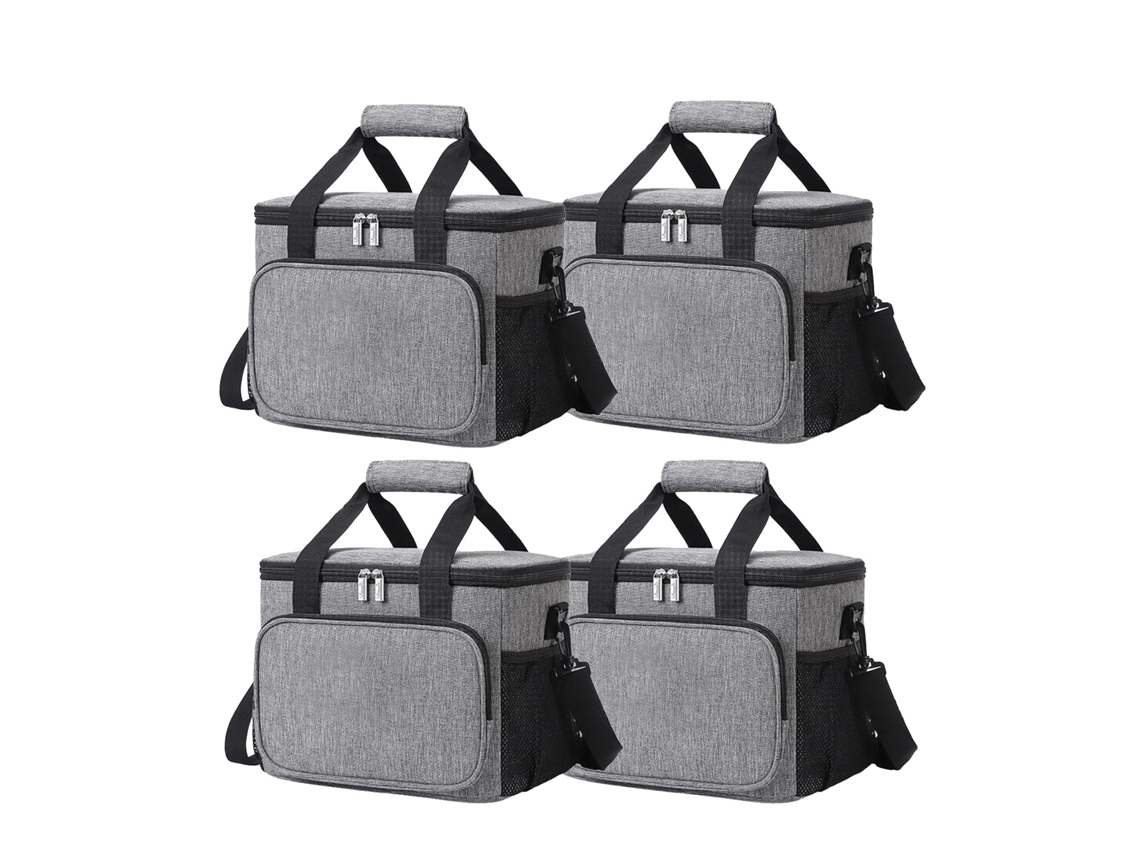 Bolsa térmica para el almuerzo, aislada, a prueba de fugas, gris, paquete de 4 unidades OEM