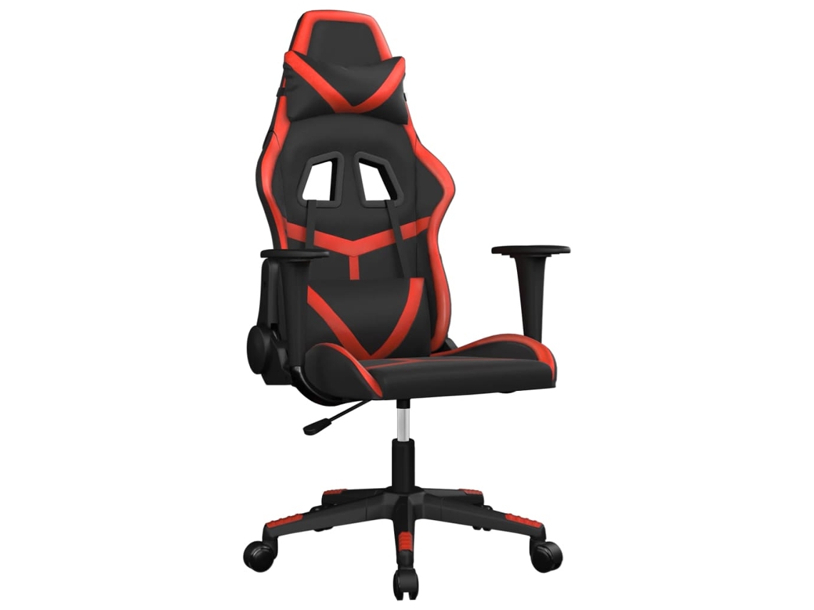 Silla gaming de masaje cuero sintético VIDAXL negro y rojo
