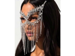 Encantadora Máscara De Diamantes De Imitación Para Mujer, Ideal Para Fiestas De Disfraces Y Como Accesorio De Joyería Con Forma De Mariposa.