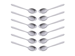 MEOIRUERY Juego de 12 Cucharas de Té, Cucharas de Acero Inoxidable, Cuchara para Helado, Cucharas para Mezclar Cóctel de Acero Inoxidable Briout
