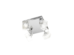 Lámpara de techo Toplight Metropolitan de 4 luces con casquillo G9, marco cromado y cristal artesanal, diseño moderno, 25 x 25 x 15 cm.