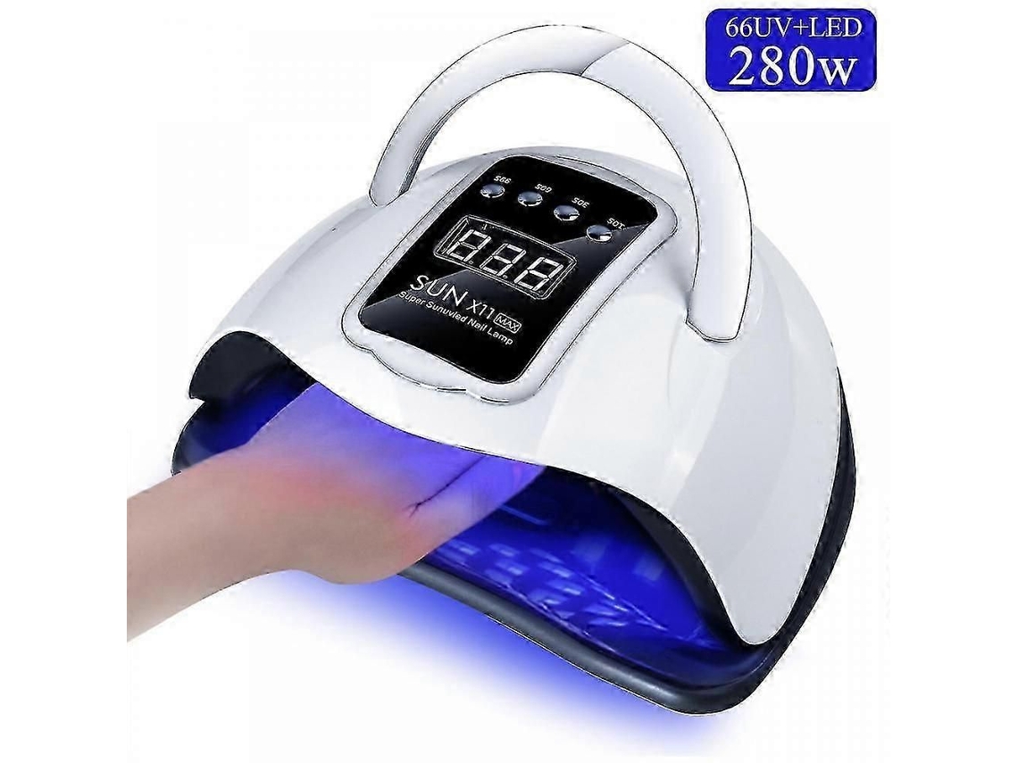 Lámpara de uñas LED Sun X11 de 280 W y 66 UV, secado rápido para uñas de gel, manos y pies GOKOCO