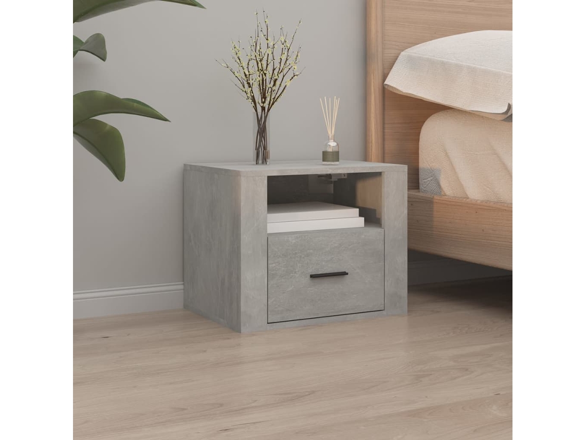 Mesita de Noche de Pared 50X36X40 Cm Gris Cemento