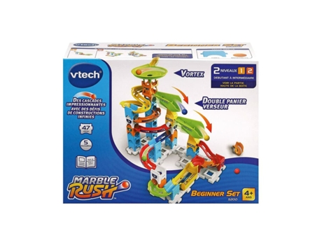 Set de Canicas Vtech Marble Rush Marble Run - Beginner Set Circuito Pista con Rampas + 4 Años 47 Piezas
