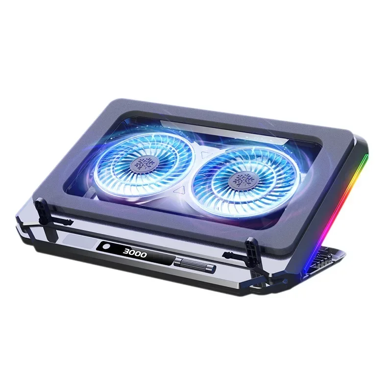 Almohadilla De Disipación De Calor Para Game Ben Con Luz Rgb, Ventilador Doble Y Pantalla Led Ajustable En Ángulo De 5 Niveles