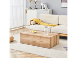 Mesa De Centro Rectangular, Madera Clara, Mdf, 90x50x30cm