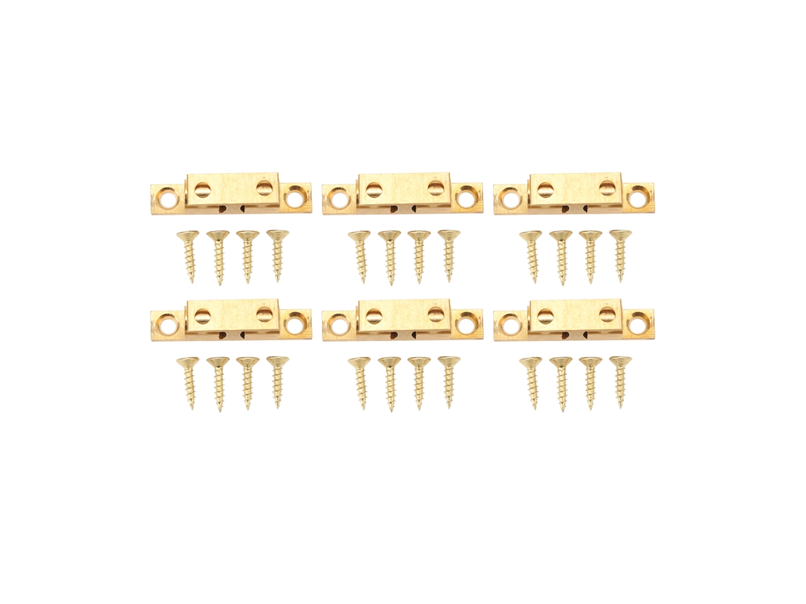 Juego De 6 Soportes Ajustables De Latón Para Puertas De Armario Con Tornillos Dorados, 50 Mm
