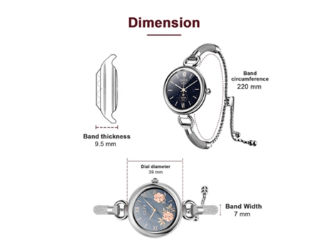 Reloj Inteligente Mujer Rastreador Calorías Contador De Pasos Plata VEANXIN