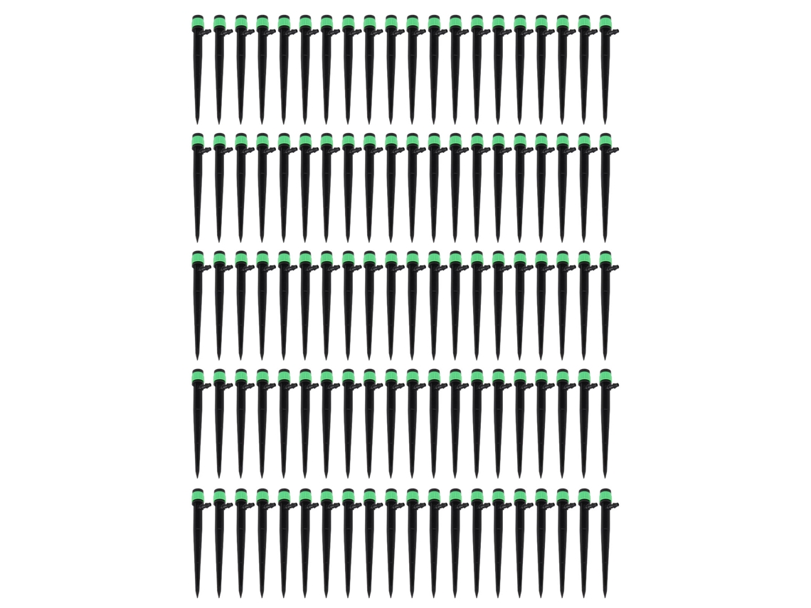 100 regadores de goteo ajustables de 360° para jardines, 13 cm