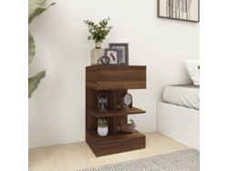 Mesita de Noche 40X35X65 Cm Madera Procesada Roble Marrón