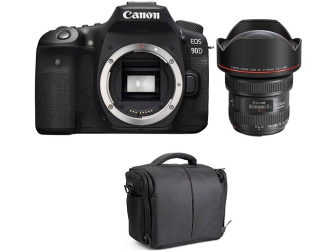 Kit Cámara Réflex CANON EOS 90D + EF 11-24mm f/4L USM + Bolsa