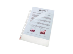 Funda para documentos Esselte Standard Plus, DIN A4, PP, 0,09 mm texturizada, incolora, abierta en la parte superior e izquierda, calidad de archivo Esselte Leitz (55213)