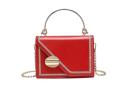 Bolso de hombro Lalamoli de piel sintética con cadena para mujer, pequeño, color rojo