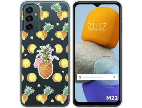 Carcasa para Samsung Galaxy M23 5G TUMUNDOSMARTPHONE Dibujos Transparente Piña Multicolor