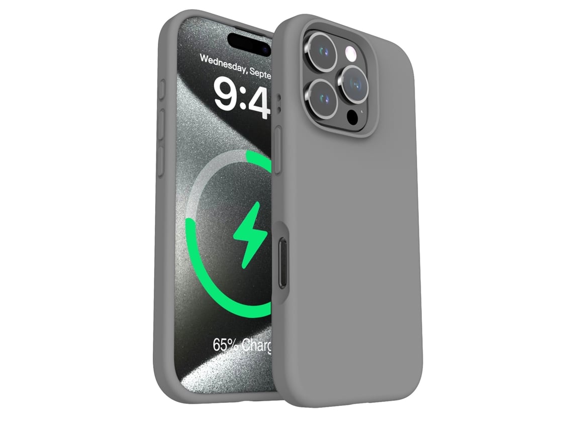 (gris Carbón, Iphone 13 Pro) Funda Magnética De Silicona Líquida Para Iphone, Color Liso Sencillo