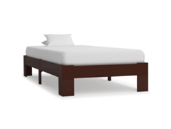 Estructura Cama Sin Colchón Madera Pino Marrón Oscuro 90x200 Cm