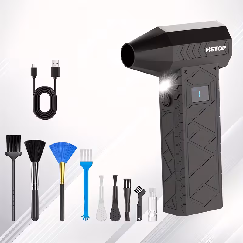 Soplador eléctrico inalámbrico, ideal para limpiar teclados, con ventilador turbo ajustable de cuatro velocidades, recargable. Stelasplen