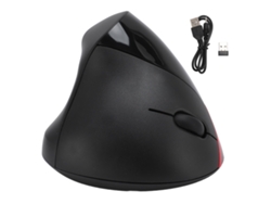 Ratón vertical ergonómico inalámbrico recargable con 3 niveles de DPI ajustables para diestros - Negro