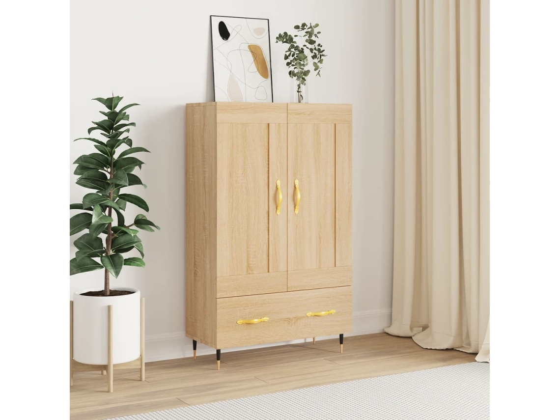 Lovely Home Armario Alto Derivados de Madera 69,5X31X115Cm Roble Sonoma