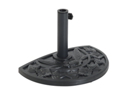 Base Semicircular Para Sombrilla, 9 Kg, Cemento, Mástil De 35-48 Mm, Color Negro, Para Terrazas.