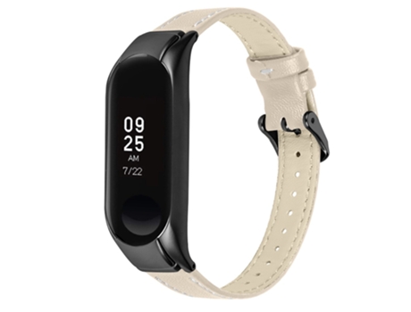 Correa de piel auténtica para Xiaomi Mi Band 7 - albaricoque