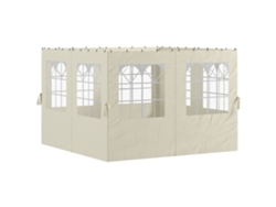Pérgola de reemplazo de paredes 3x3m Ventanas color crema