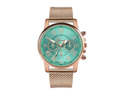 Reloj De Cuarzo Unisex Con Correa De Silicona Y Dial Romanos (menta)