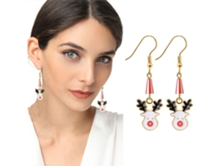 Pendientes Colgantes De Ciervo Navideño Para Niñas Y Mujeres, Regalo De Joyería F1140