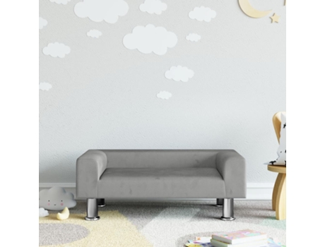 MAISON EXCLUSIVE - Sofá para niños de terciopelo gris claro 70x45x26,5 cm
