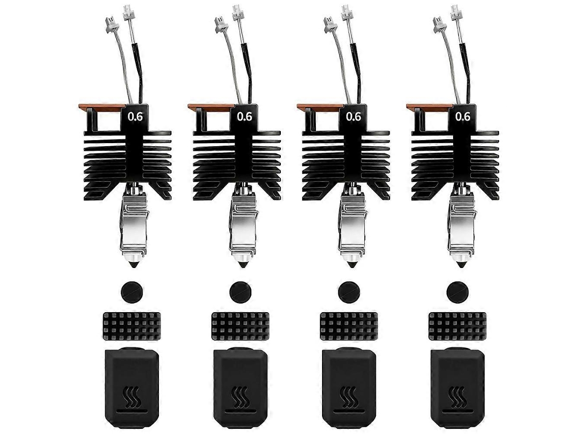 4pcs 0.6mm U1 Hotend For Snapmaker U1 Extruder,fast Heating Ceramic Hot End With Hardened Steel Nozzle 3d Printer Parts