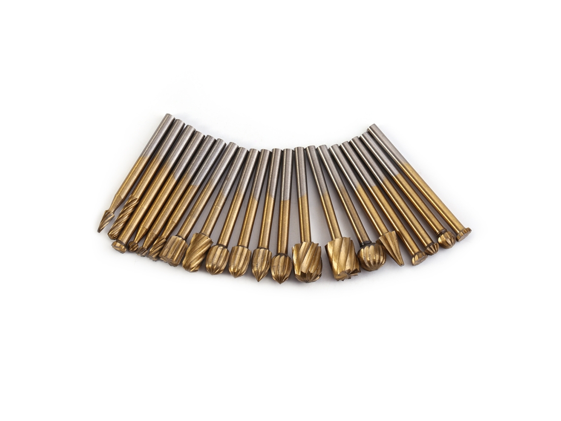 Conjunto De 20 Brocas Rotativas Hss Com Revestimento De Titânio Para Carpintaria, Perfuração E Escultura