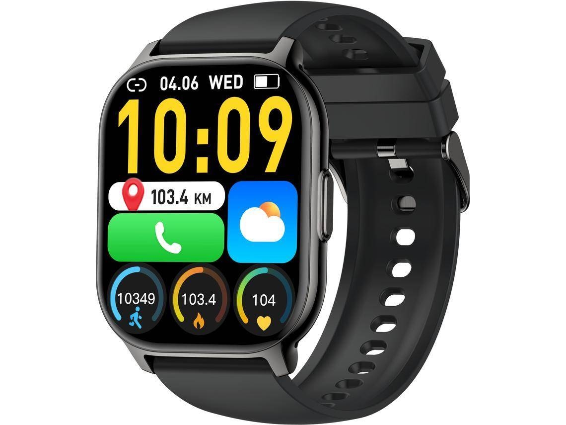Smartwatch CHRONUS Y2 Conexión con un solo clic entre sistemas Android e iOS Negro