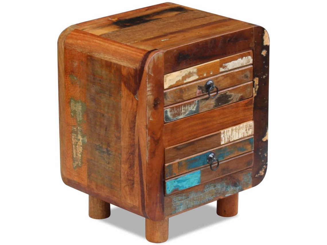 Mesita de Noche 43X33X51 Cm Madera Reciclada Maciza