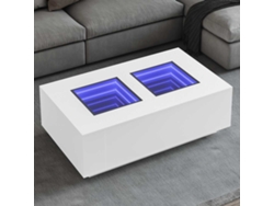Mesa De Centro Con Led Infinity Blanca 116x69x40 Cm