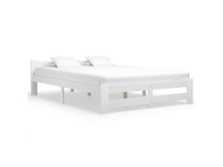 Estructura De Cama Sin Colchón Madera De Pino Blanco 180x200 Cm