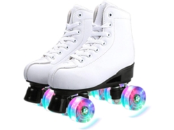 Patines De Cuatro Ruedas (cuero Pu Con Luces Led) Para Hombres Y Mujeres Adultos