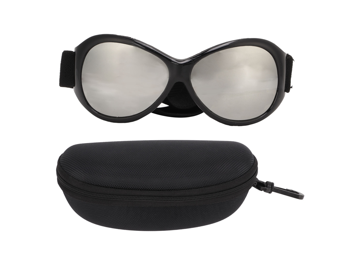 Gafas de sol para perros y gatos, resistentes al viento y al sol, color negro y plateado.
