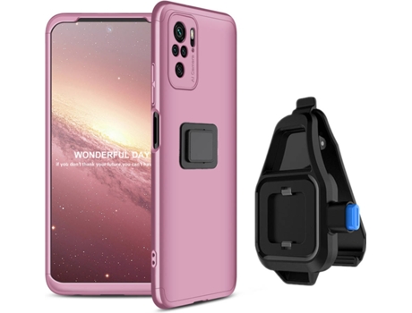 Funda Redmi Note 10 4G Slim Armor 360º con Soporte para la Cintura Rosa