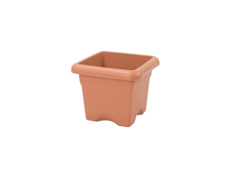 PLASTIKEN 7726 - Maceta Cuadrada Colección TERRA Medida 26 cm 7L Terracota