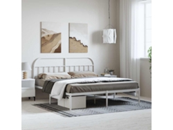Estructura Cama Sin Colchón Con Cabecero Metal Blanco 183x213cm