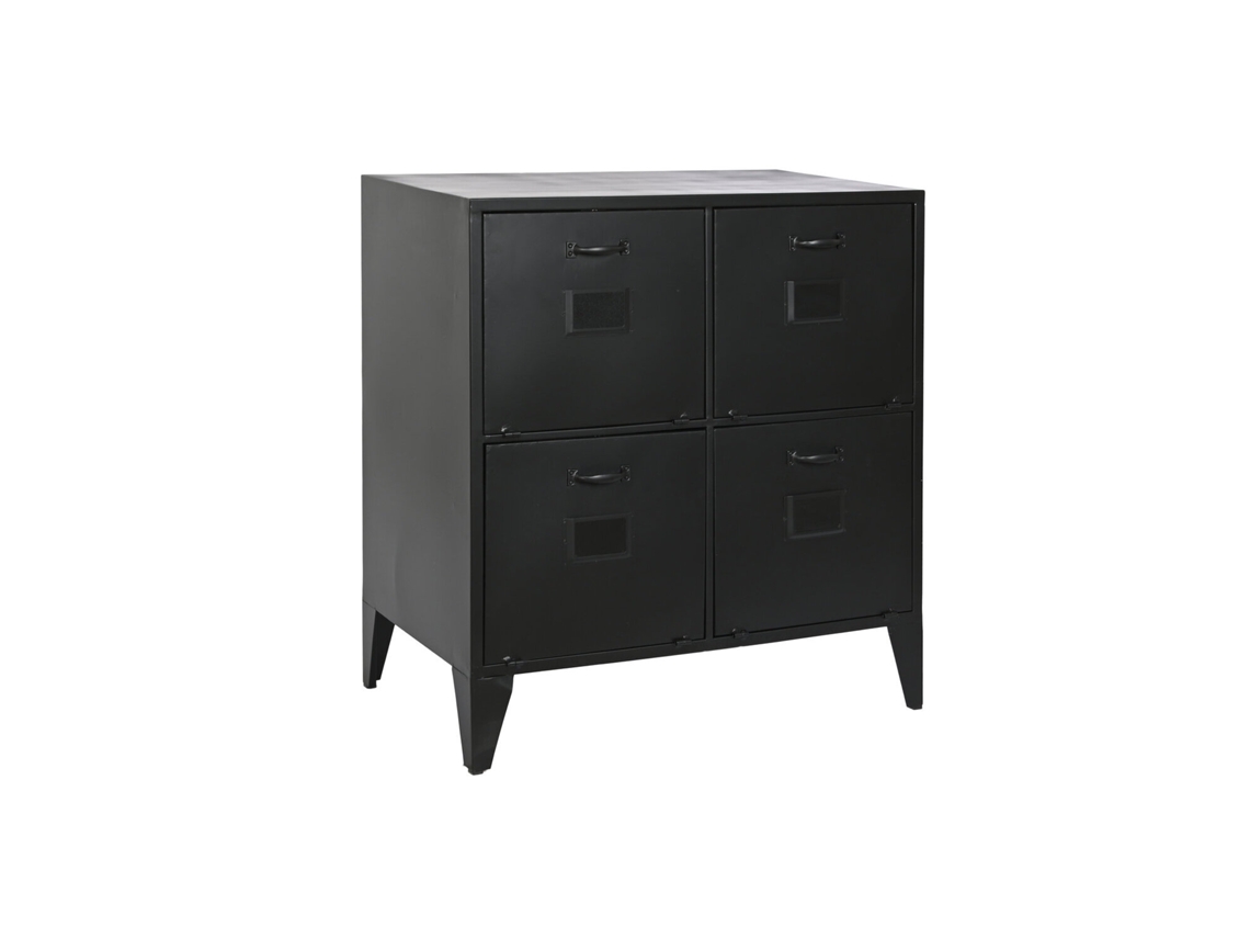 Cajonera Metal Taquilla Negro 75x45x80cm