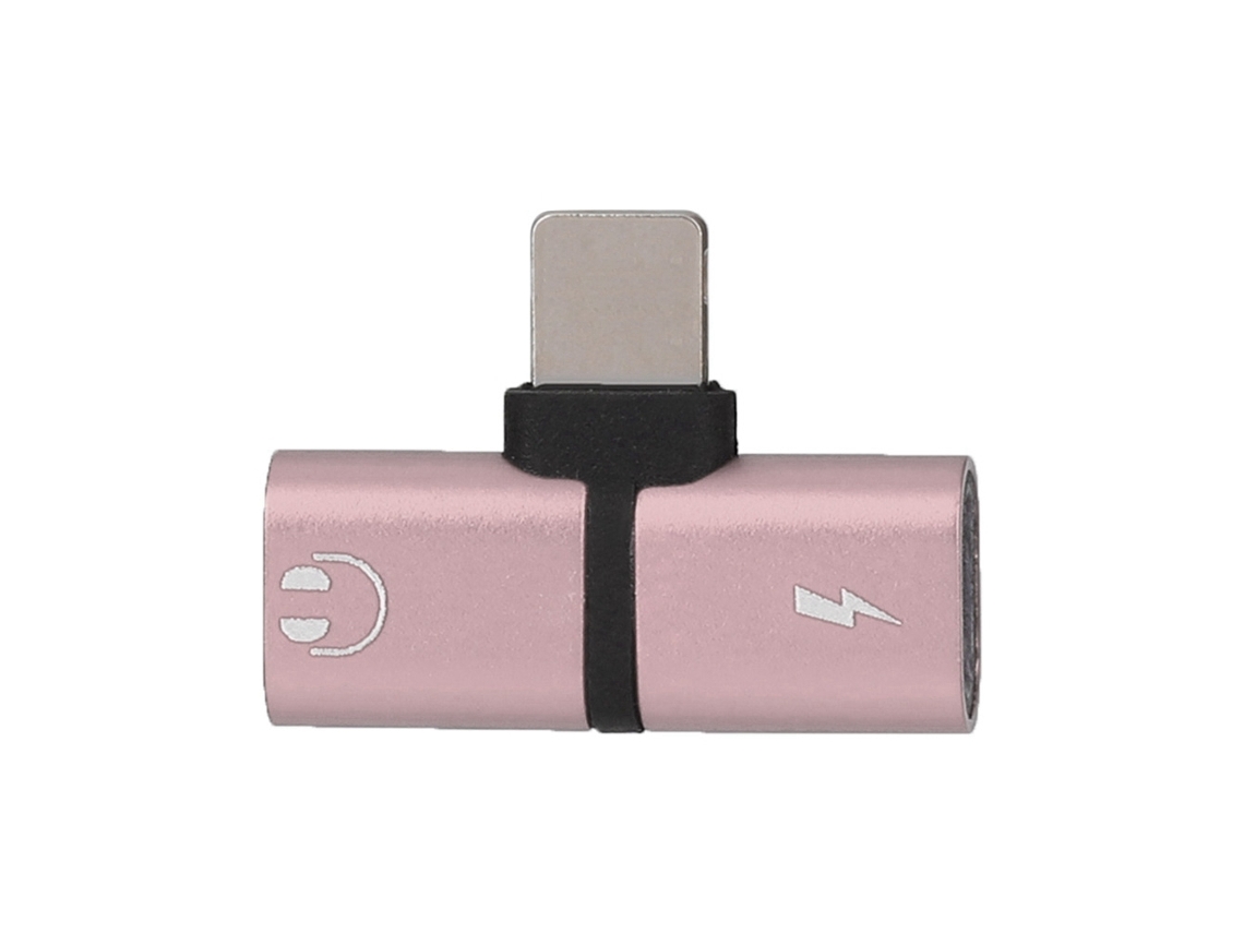 Adaptador Lightning 2 En 1 Cargador Y Divisor De Audio Para Iphone X (rosa)