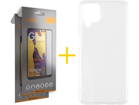 Kit Funda + 2 Protectores de Pantalla Samsung Galaxy M12 ACCETEL Full (Transparente)