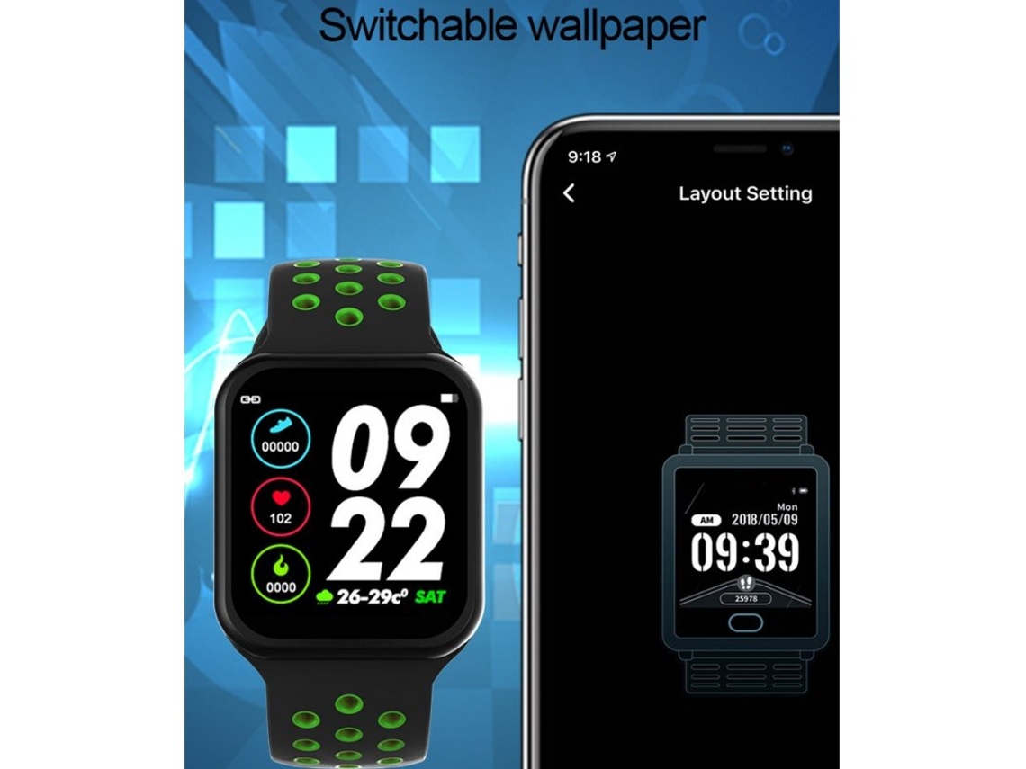 Smartwatch F9 Pantalla a todo color Touatch Frecuencia card aca